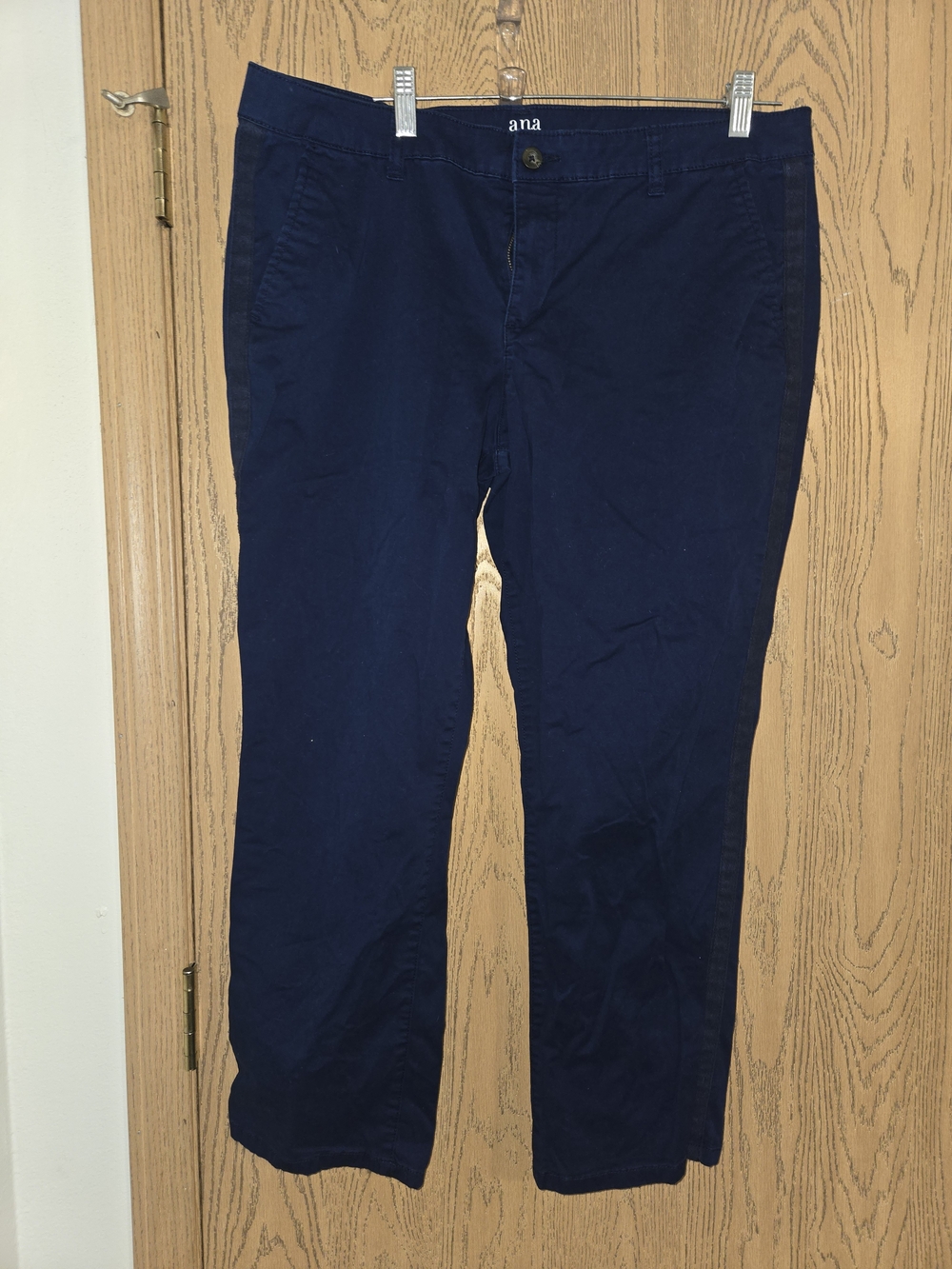 a.n.a Women's Navy Straight-Leg Chinos